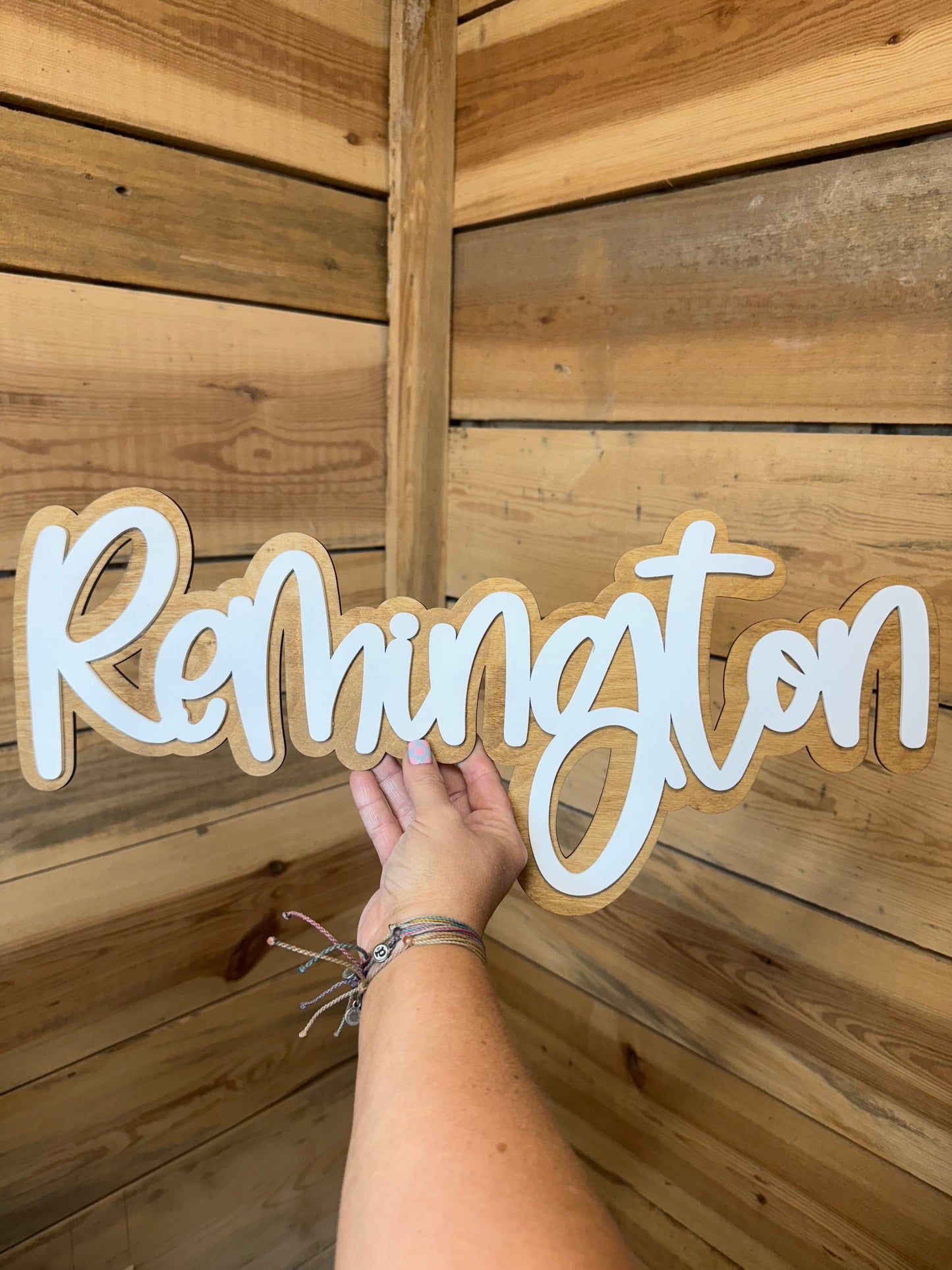 Offset Name Sign 1/8th inch wood