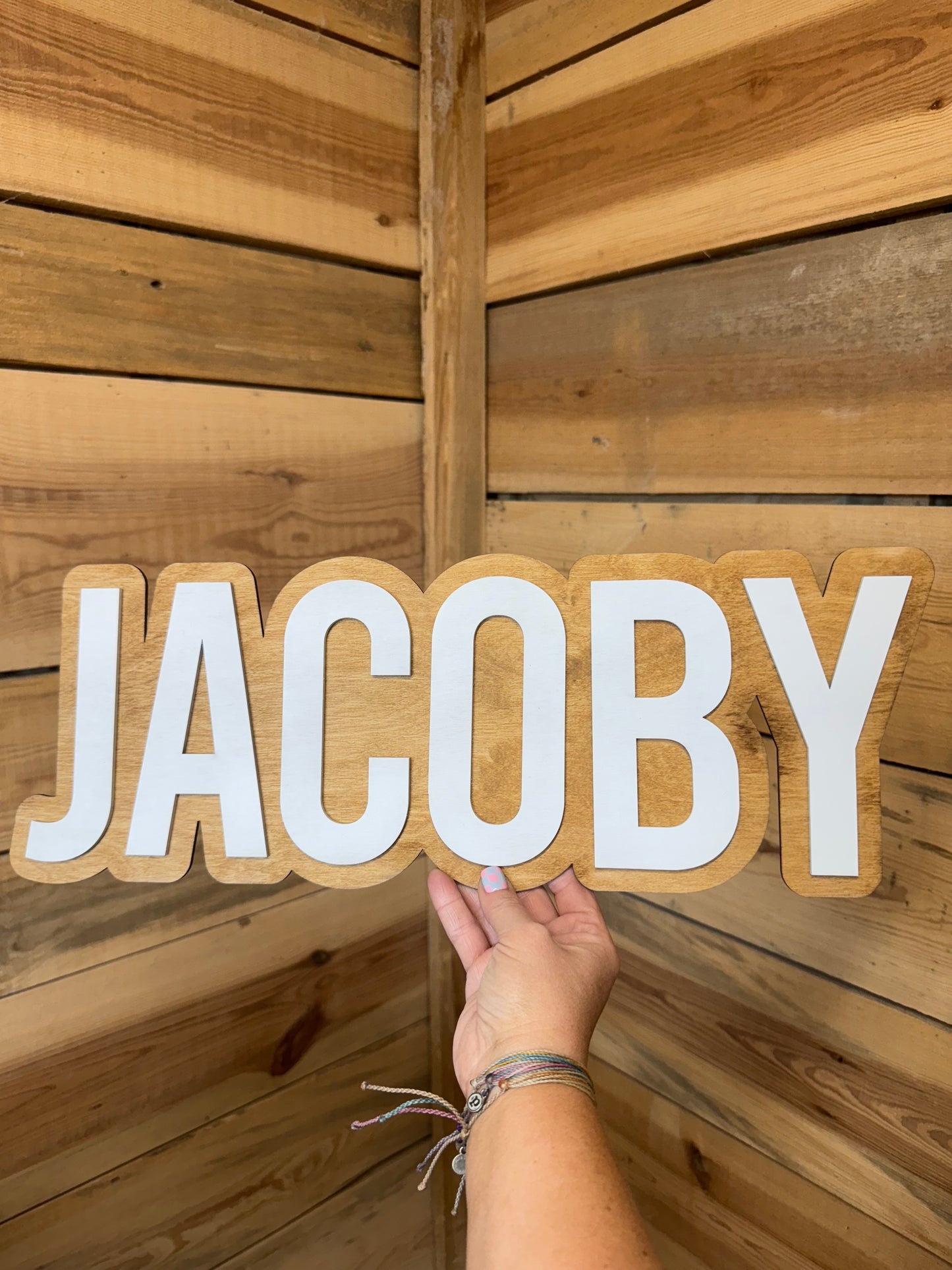 Offset Name Sign 1/8th inch wood