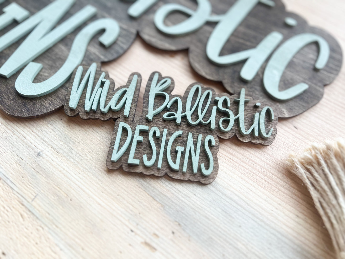 Offset Name Sign 1/8th inch wood
