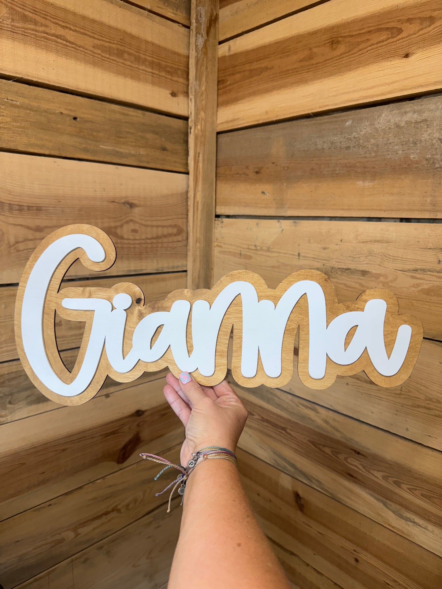 Offset Name Sign 1/8th inch wood