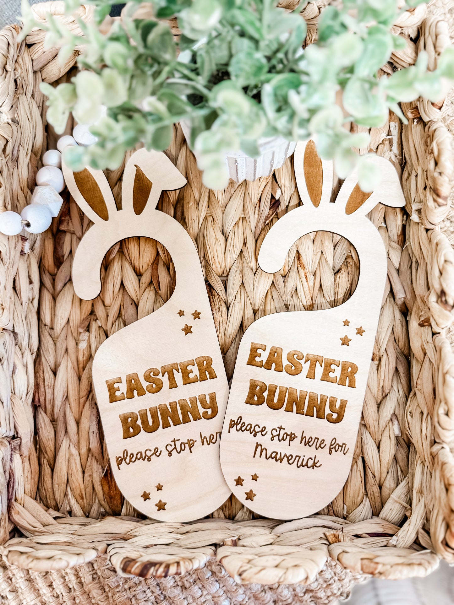 Easter Bunny Stop Here Door Hanger