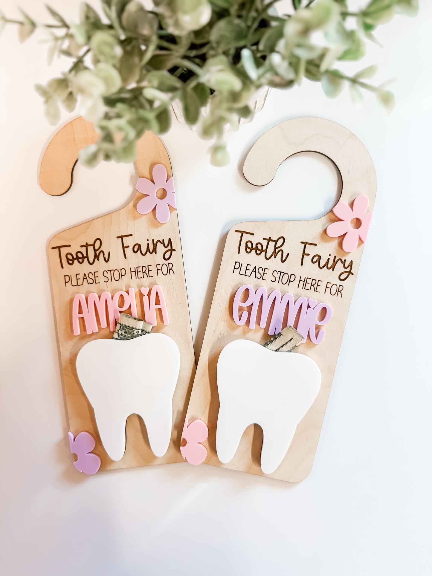 FLORAL TOOTH FAIRY DOOR HANGER