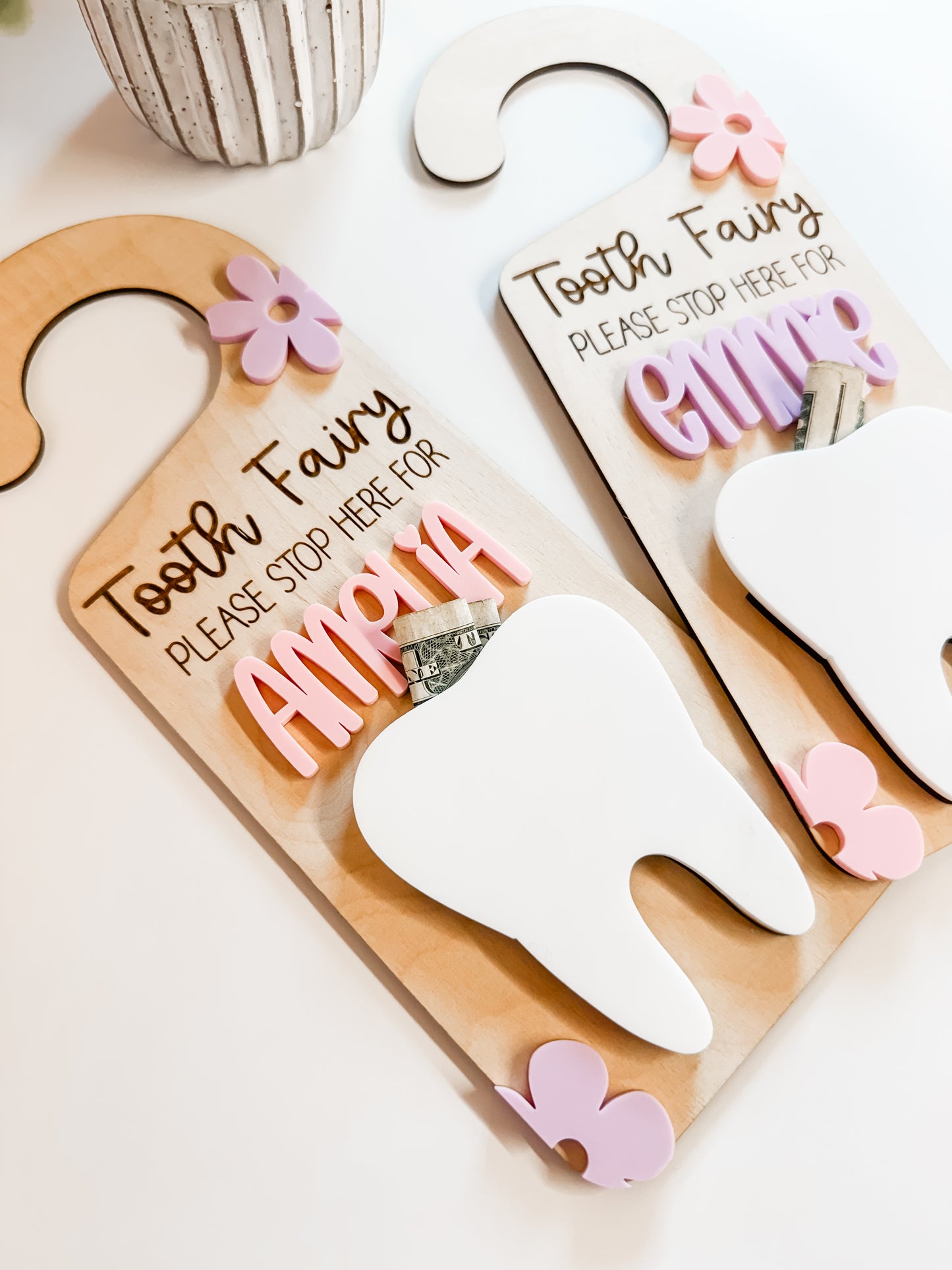 FLORAL TOOTH FAIRY DOOR HANGER