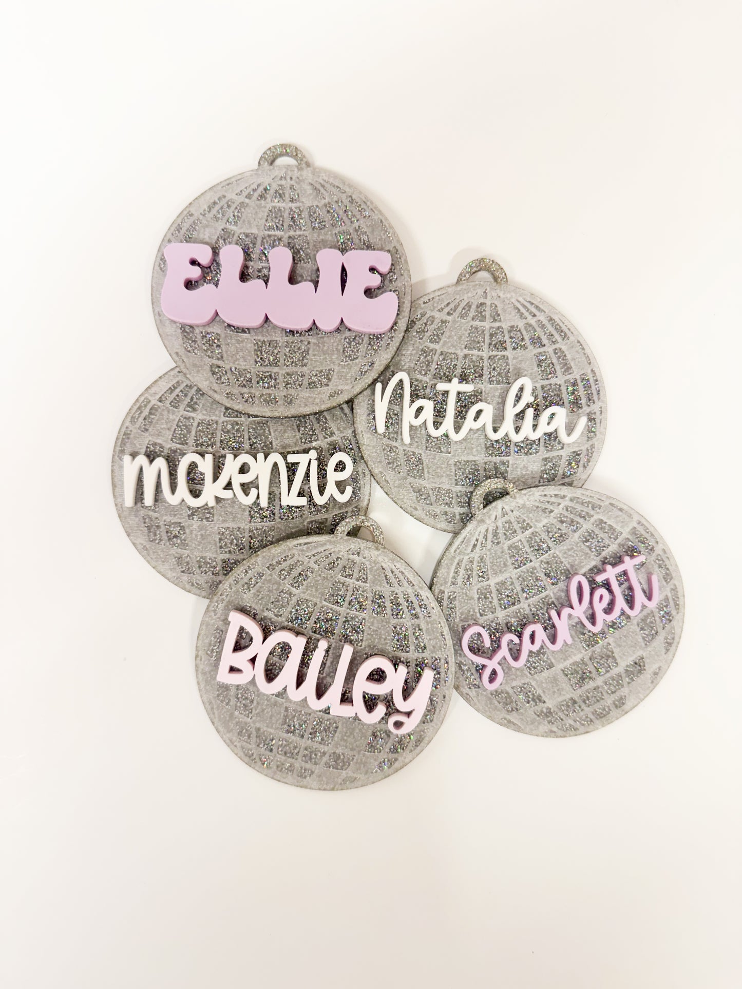 DISCO BALL BAG TAG