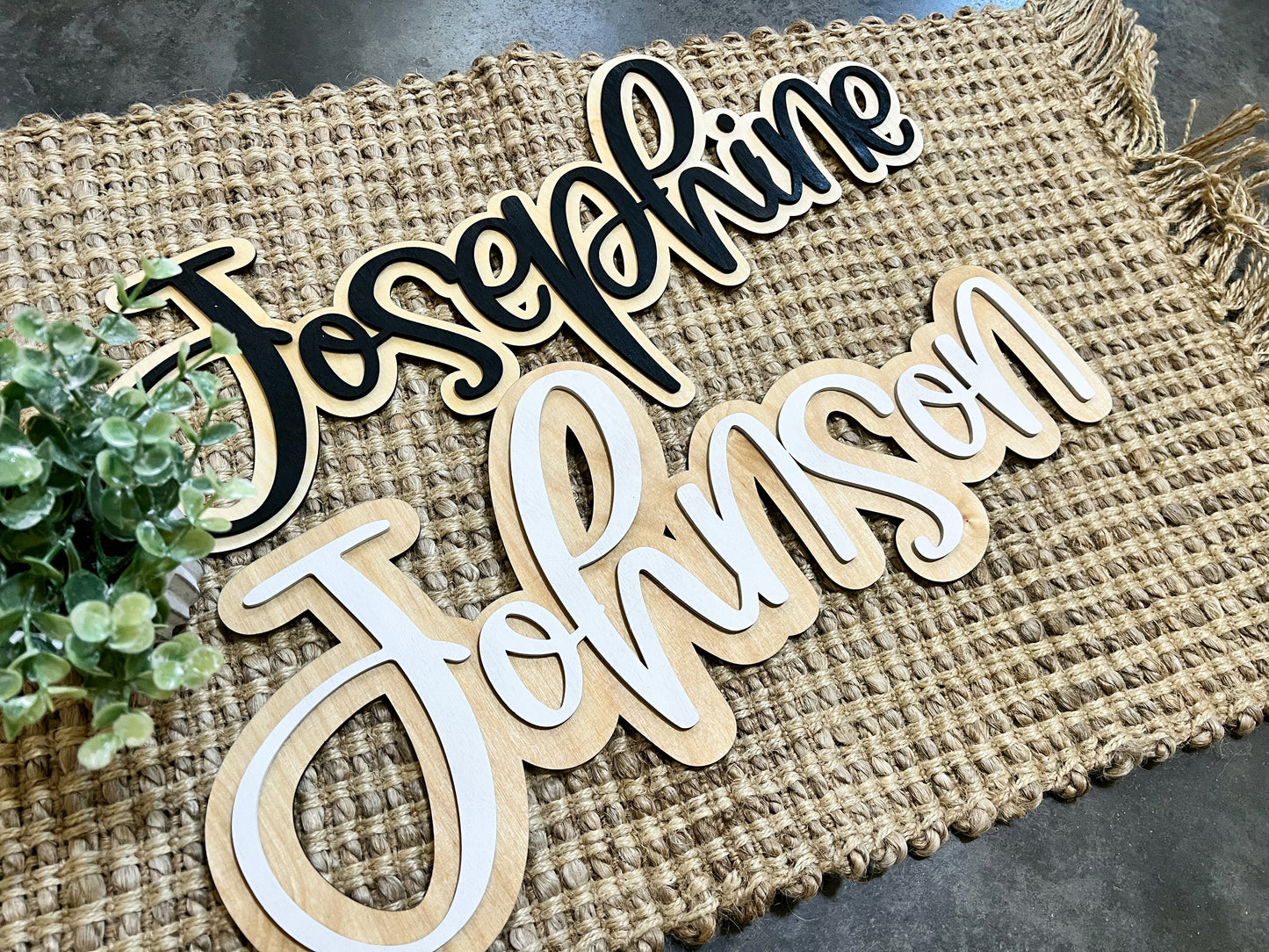Offset Name Sign 1/8th inch wood
