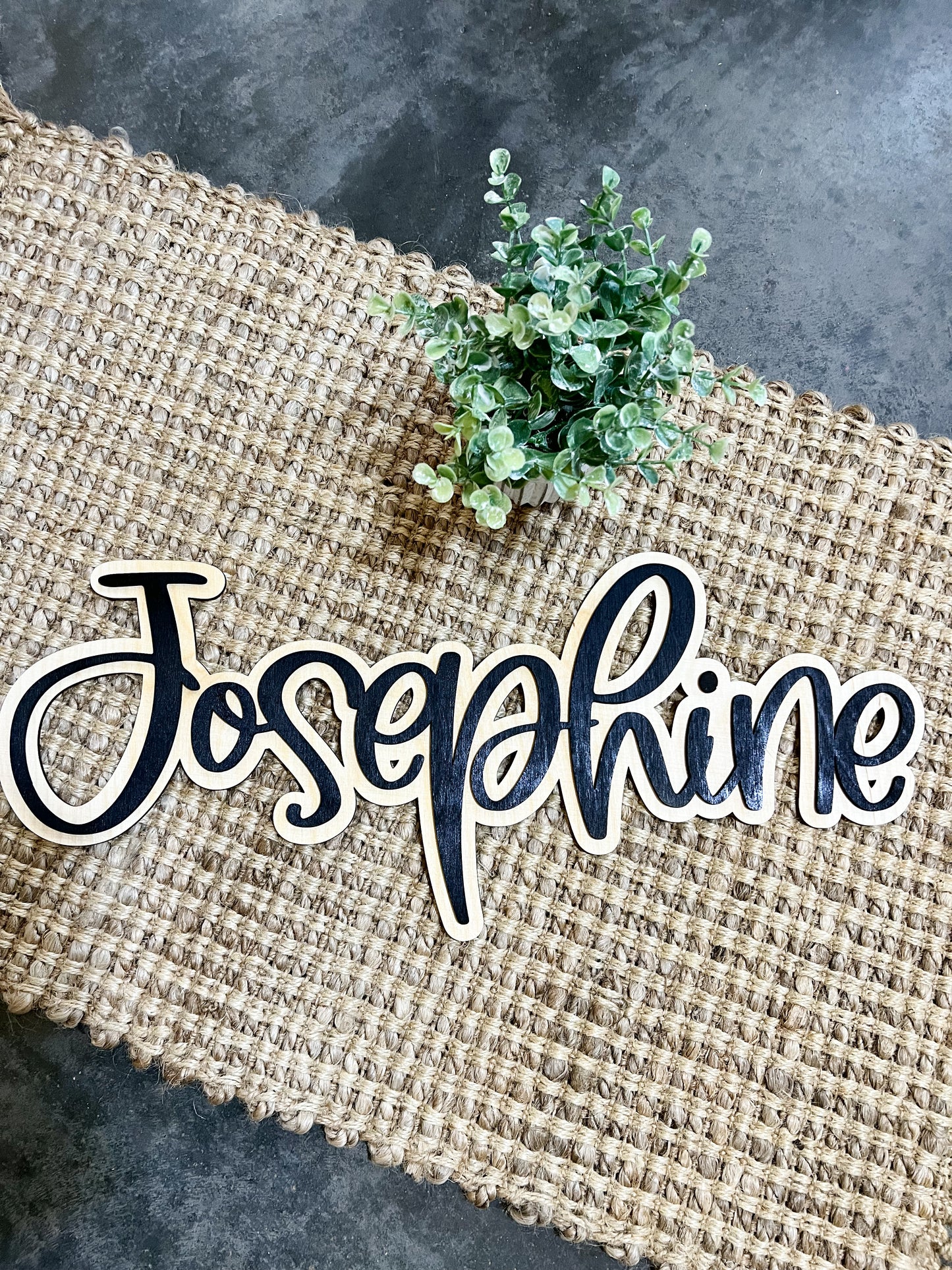 Offset Name Sign 1/8th inch wood