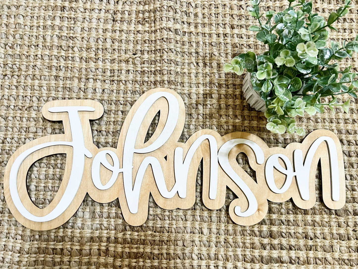 Offset Name Sign 1/8th inch wood