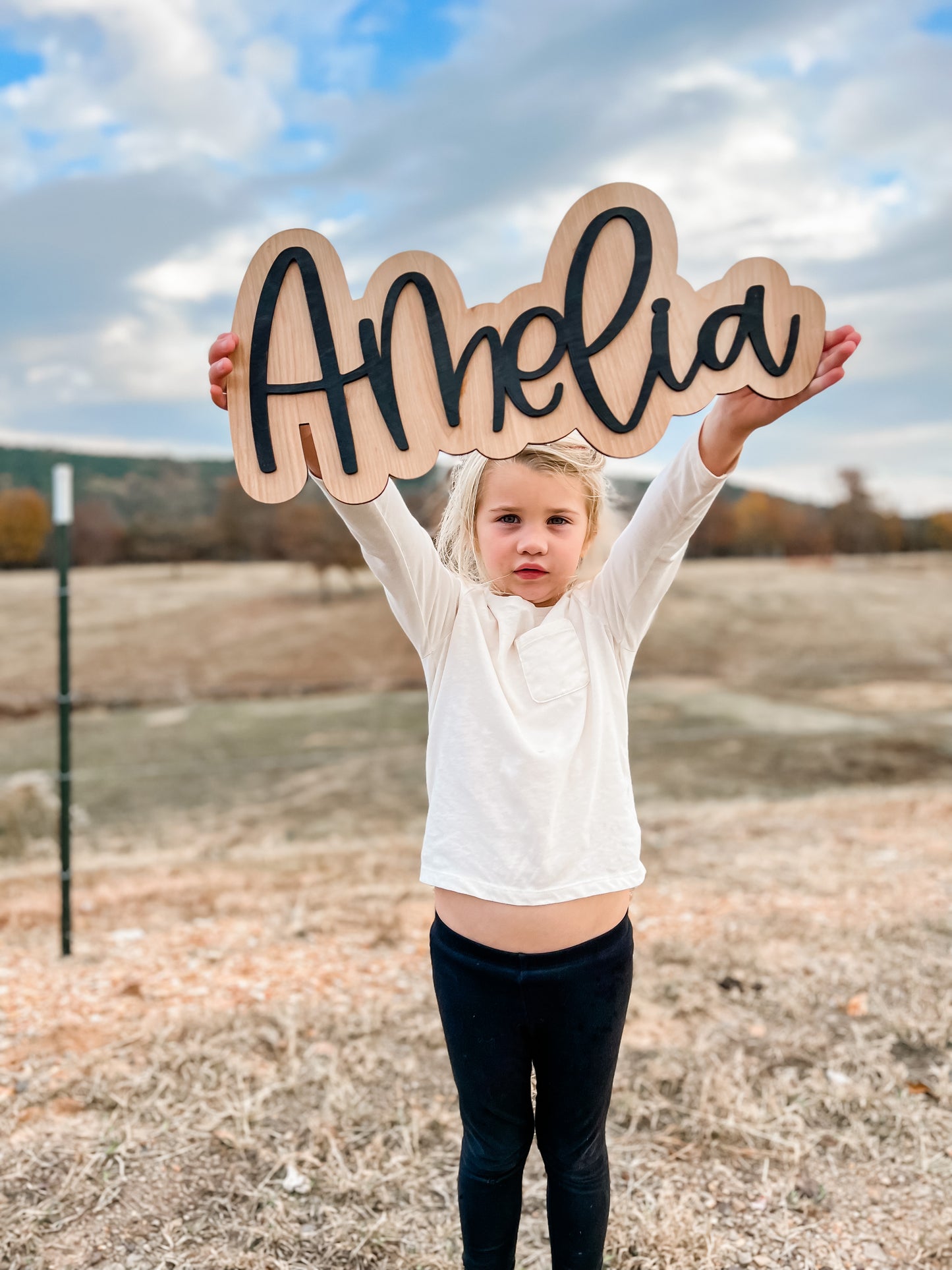 Offset Name Sign 1/8th inch wood