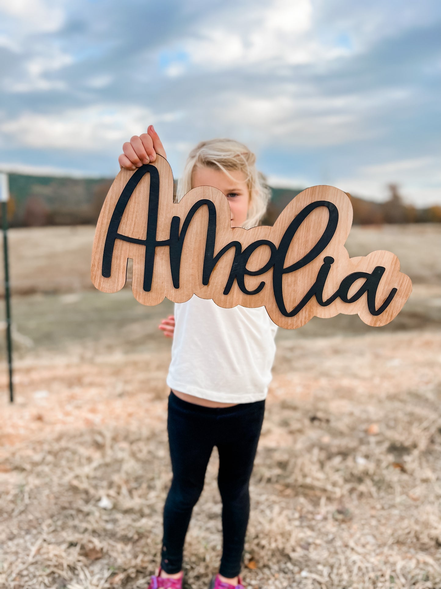 Offset Name Sign 1/8th inch wood