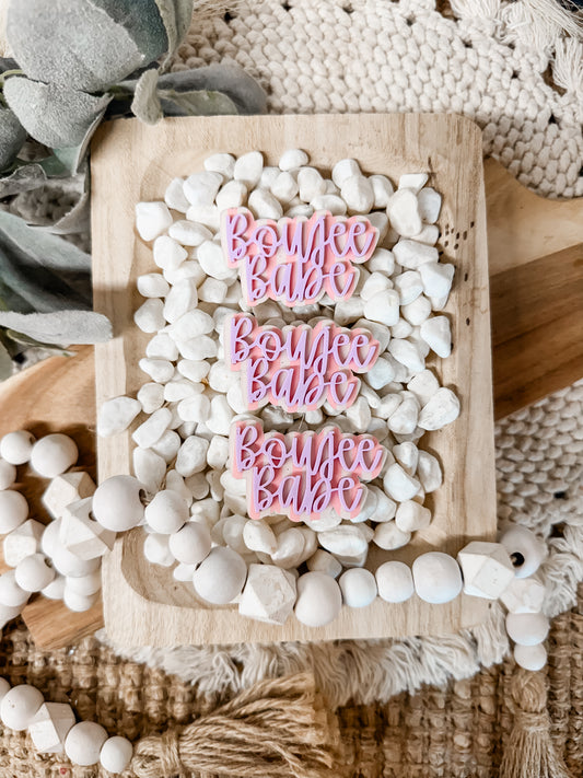 PEACH AND WHITE STRIP WITH LAVENDER CLIP