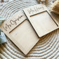 Engraved Post It Holder Natural Wood