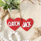 Red and White Heart Tags