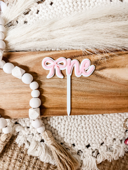 BOW ONE CAKE TOPPER