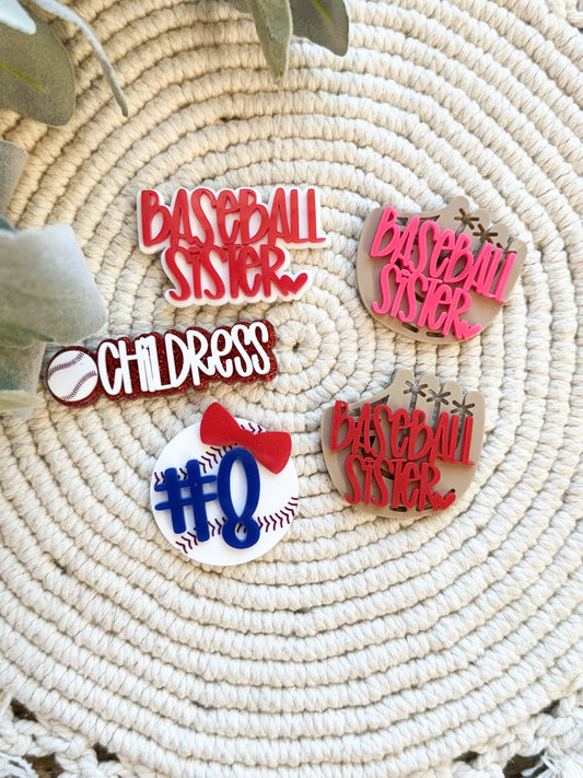 Baseball Sister Hair Clips