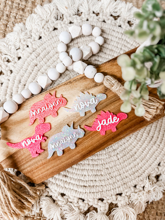 DINO CLIPS PICK YOUR COLORS AND FONT