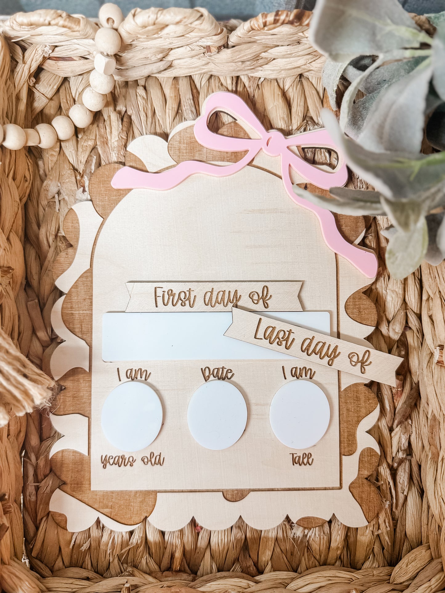 COW PRINT BOW SCHOOL SIGN