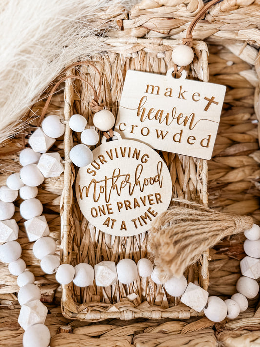 RELIGOUS CAR CHARM| MAKE HEAVEN CROWDED & MOTHERHOOD
