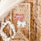 WHITE CHECK| MATALIC BOW CLIP