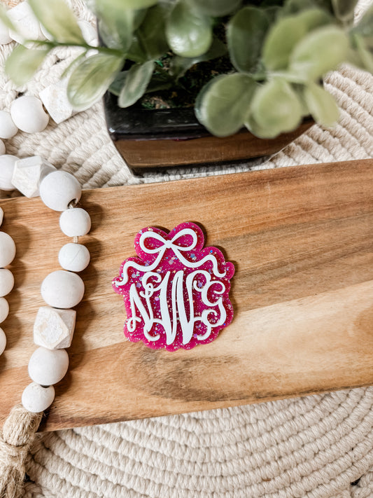 MYSTERY  BOW MONOGRAM CLIP