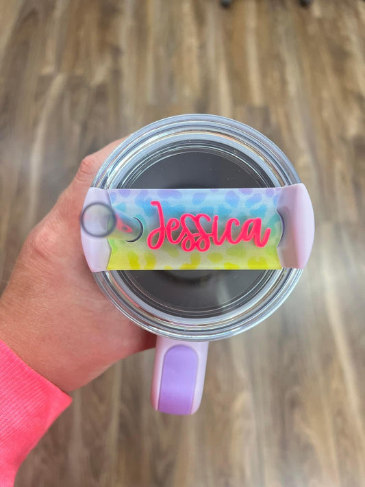 Rainbow Cheetah Cup Name Tags