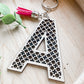 Rattan Initial Keychain