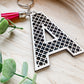 Rattan Initial Keychain