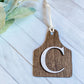 Cow tag Initial Ornament