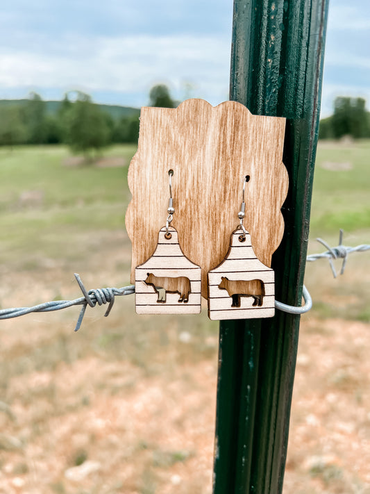 Shiplap Cow Dangles