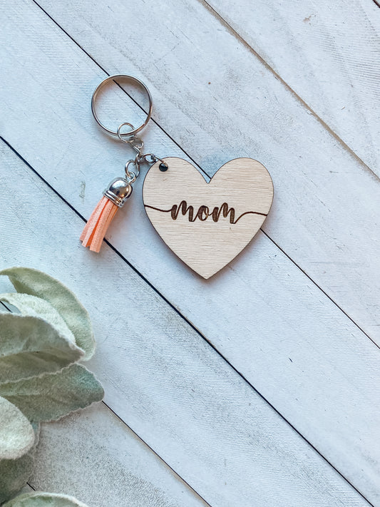 Mom Heart Keychain 2