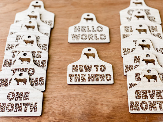 Cow Print Cow Tag Milestone