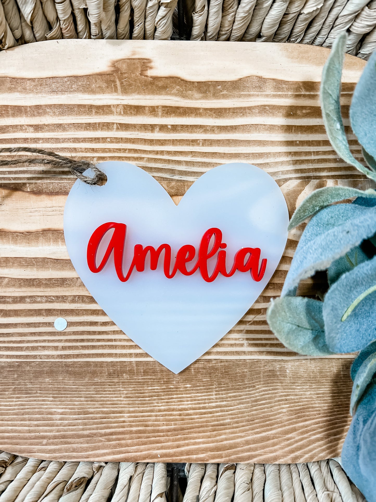 Acrylic Heart Tag