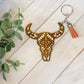 Aztec Cow Keychain
